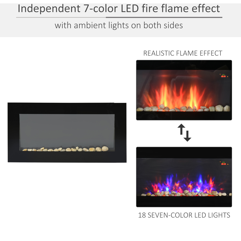 HOMCOM LED Electric Automatic Fireplace with Remote 2000W Image 6