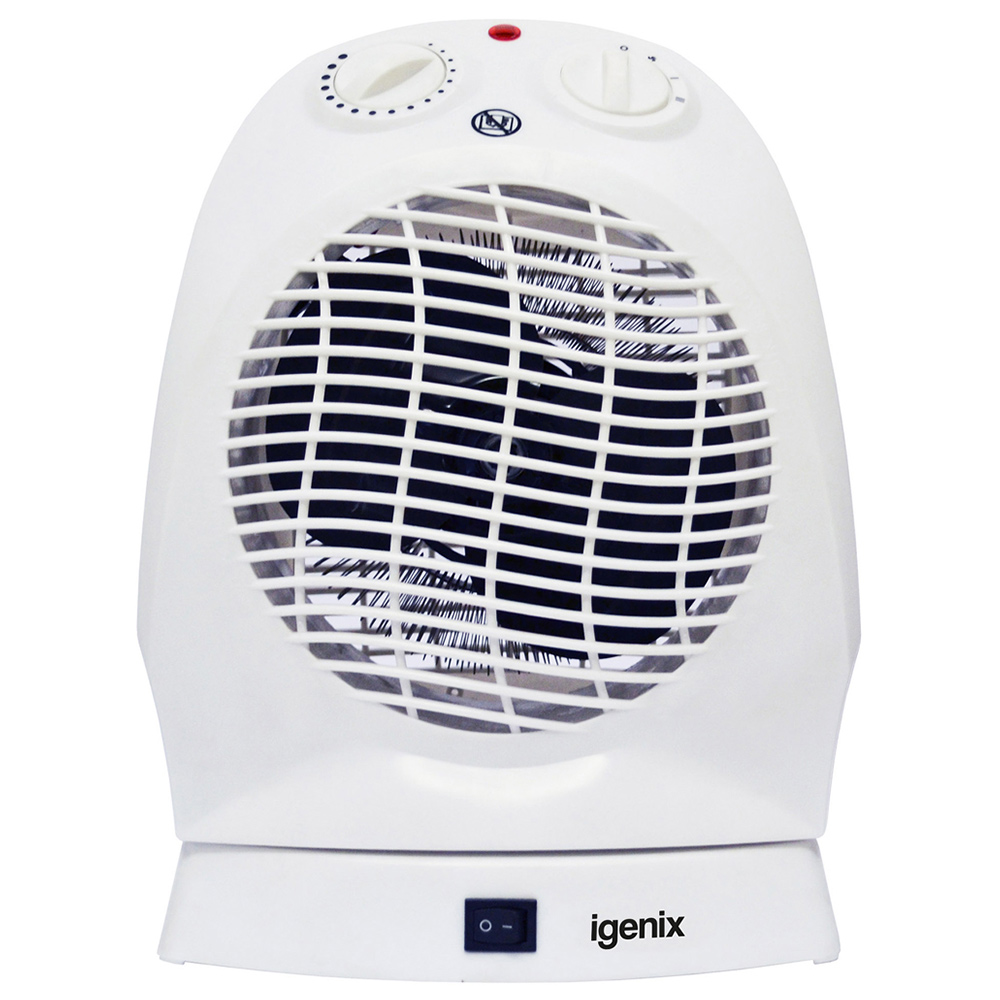 Igenix White Upright Oscillating Fan Heater 2000W Image 1