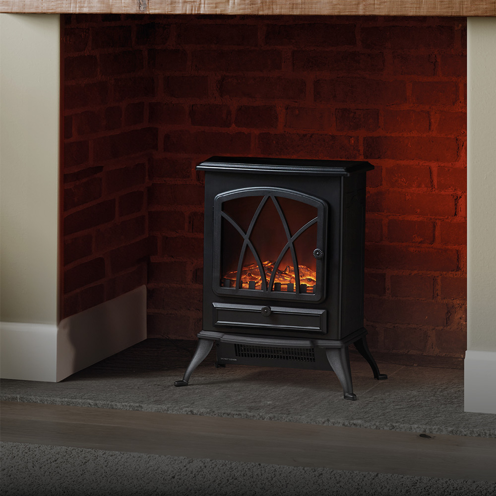 Warmlite Black Stirling Fire Stove Heater 2000W Image 2