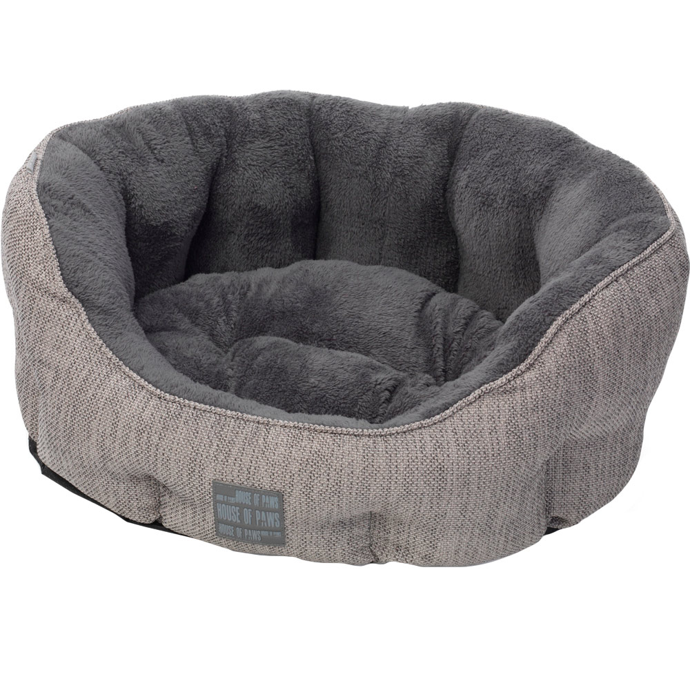 House Of Paws Medium Grey Hessian Bed Wilko