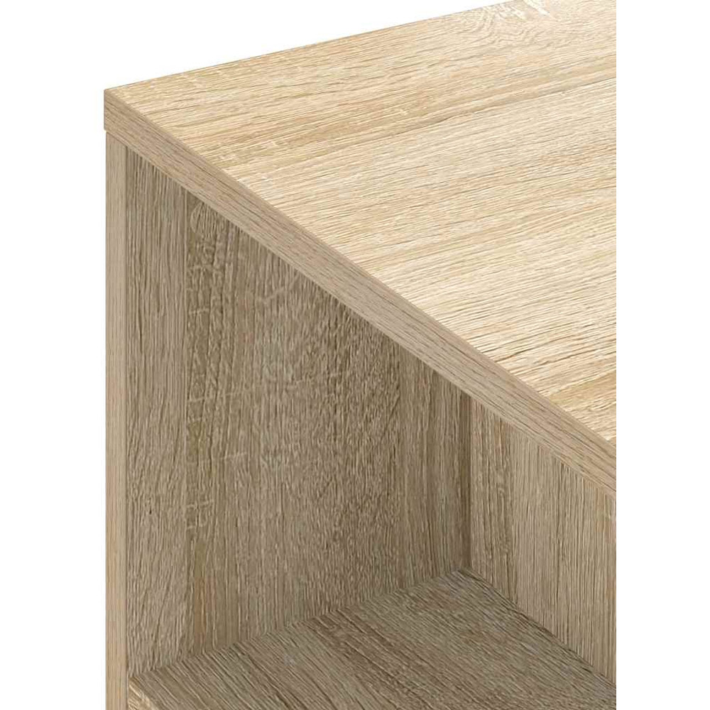 vidaXL 2 Drawer Single Open Shelf Sonoma Oak TV Cabinet with Wheels Image 8