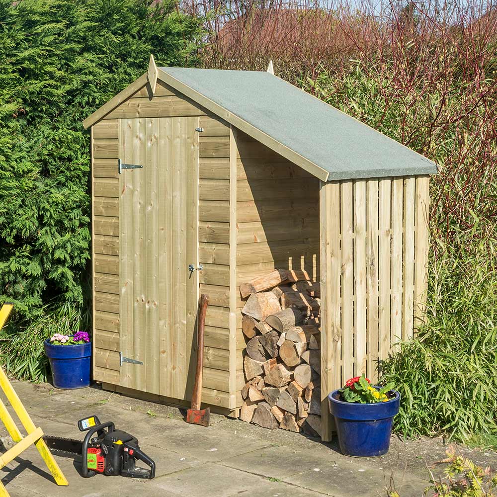 Rowlinson Oxford 4 x 3ft Pressure Treated Shiplap Shed with Lean To Image 3