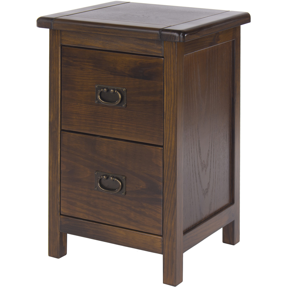 Boston 2 Drawer Dark Lacquer Petite Bedside Table Image 2