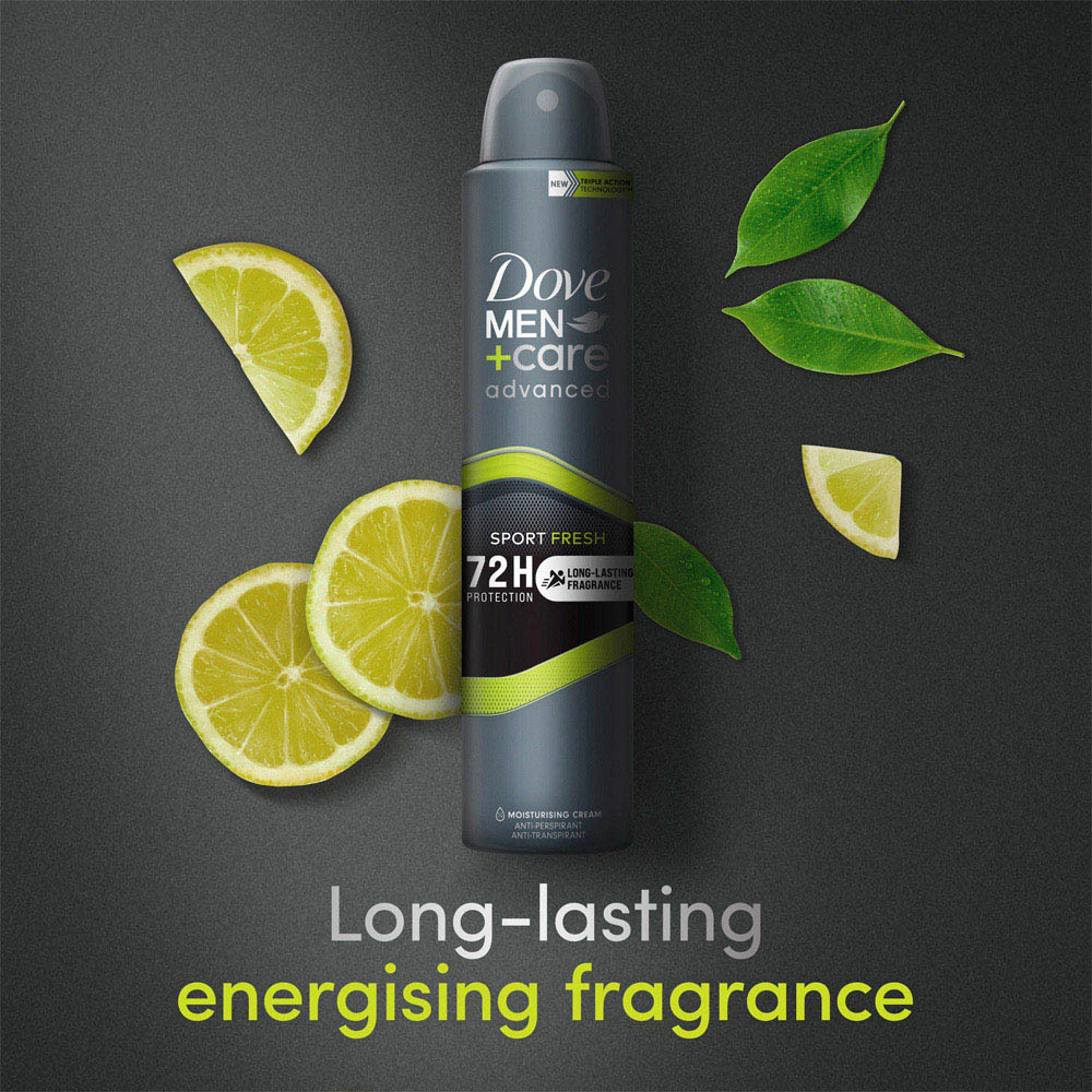 Dove Men+Care Advanced Sport Fresh Antiperspirant Deodorant Aerosol 200ml Image 6