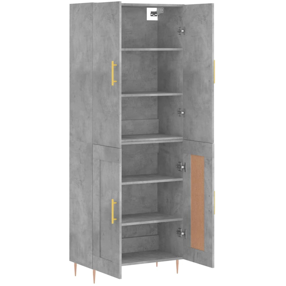 vidaXL 4 Door Concrete Grey Highboard Image 4