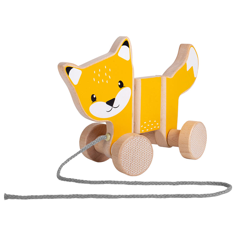 Bigjigs Toys Wooden Pull Along Fox Orange Image 4