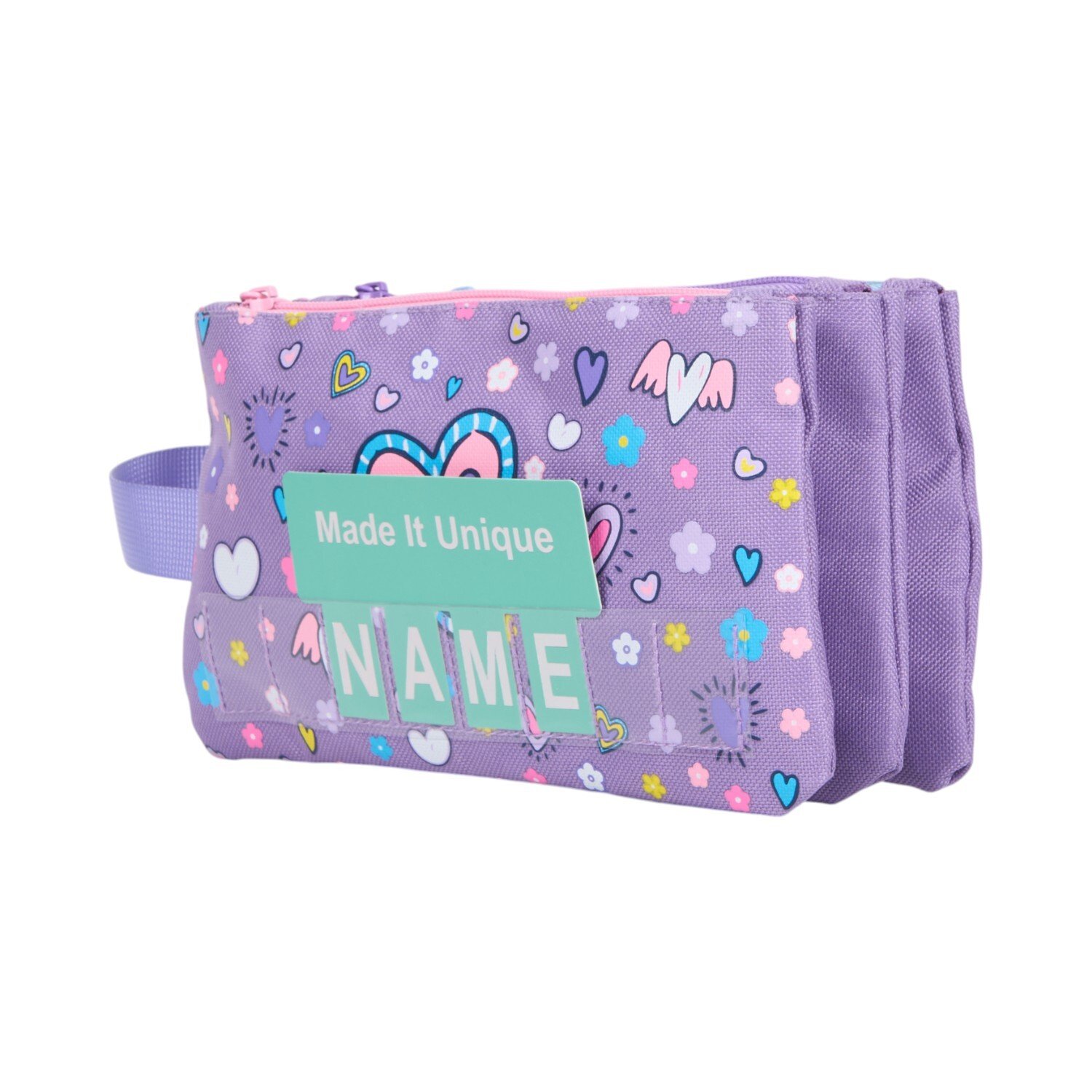 Purple Heart Personalised Pencil Case - Purple Image 3