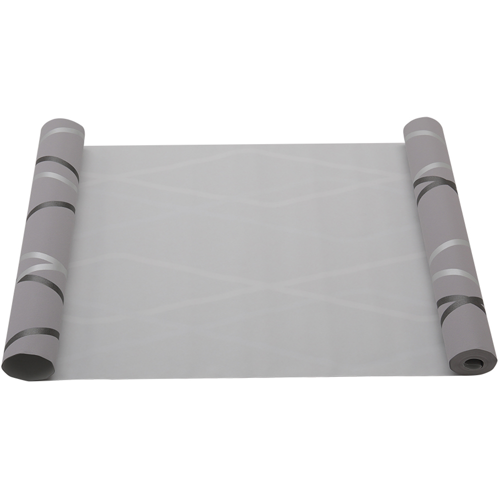 Living and Home Geometric Curves Grey Textured Non Woven Wallpaper Image 5