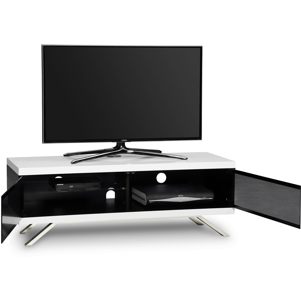 MDA Designs Tucana 1200 Hybrid 2 Drawer White Complete TV Cabinet Image 5