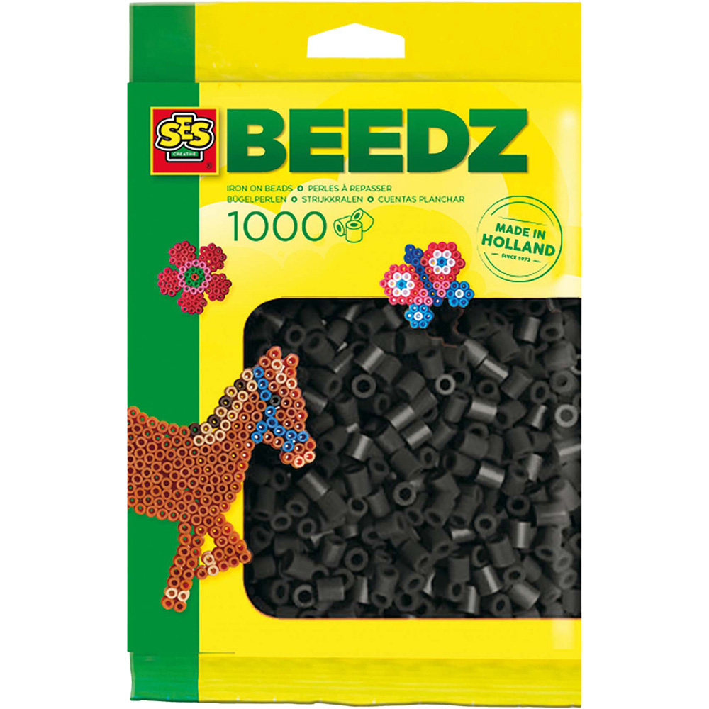 SES Creative Beedz Black Iron On Beads 1000 Piece  Image 1