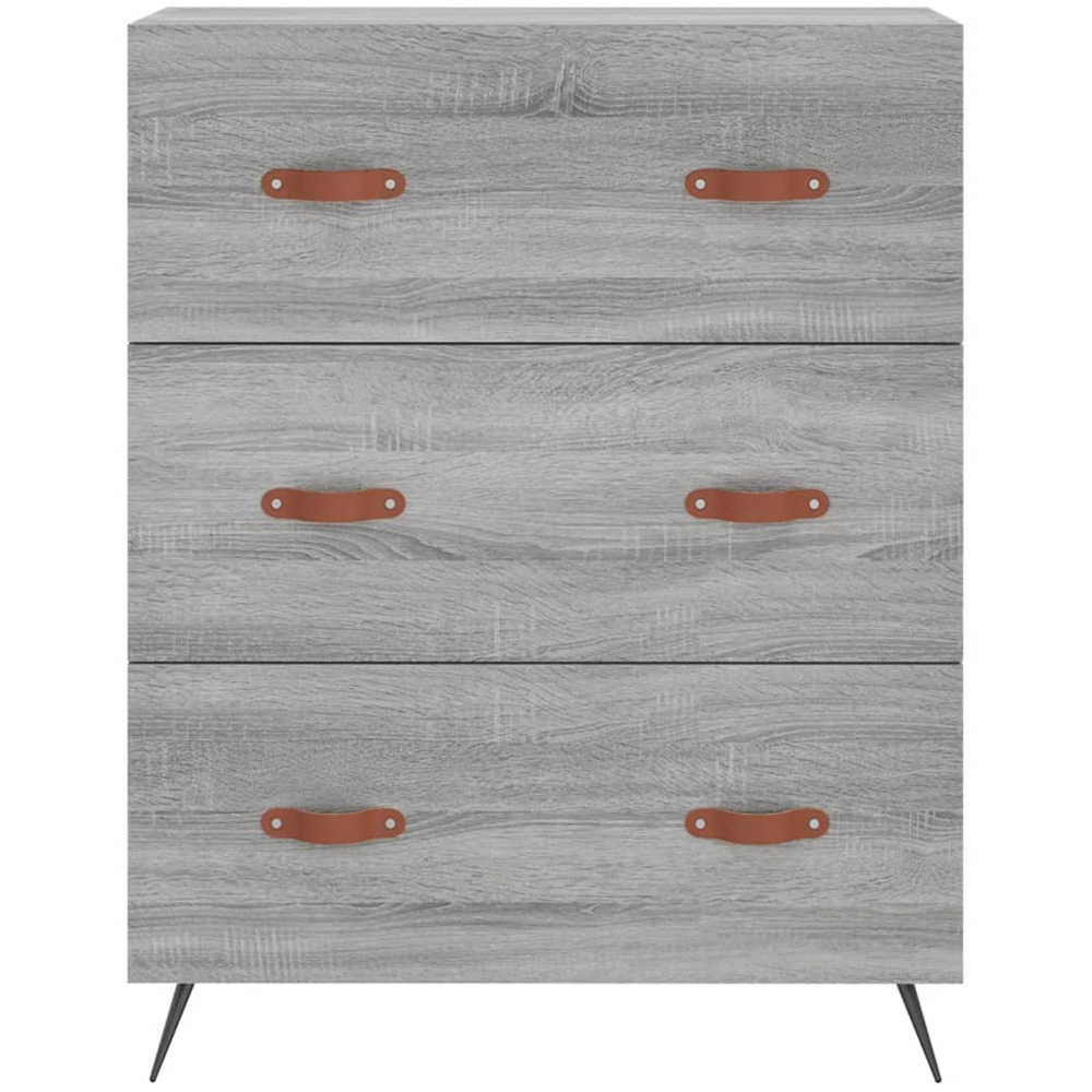 vidaXL 2 Glass Door 3 Drawer Grey Sonoma Highboard Image 7