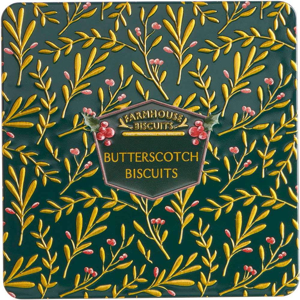 Farmhouse Green Holly Butterscoth Biscuits Tin 250g Image 1