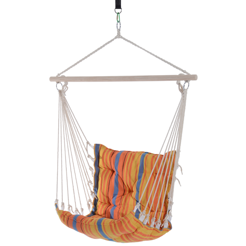 Outsunny Orange Stripe Hanging Padded Swing Chair Image 5
