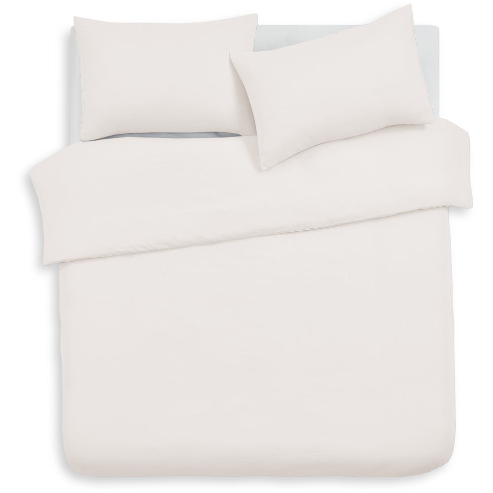 Velosso Single Cream Plain Microfibre Duvet Cover Set Image 2
