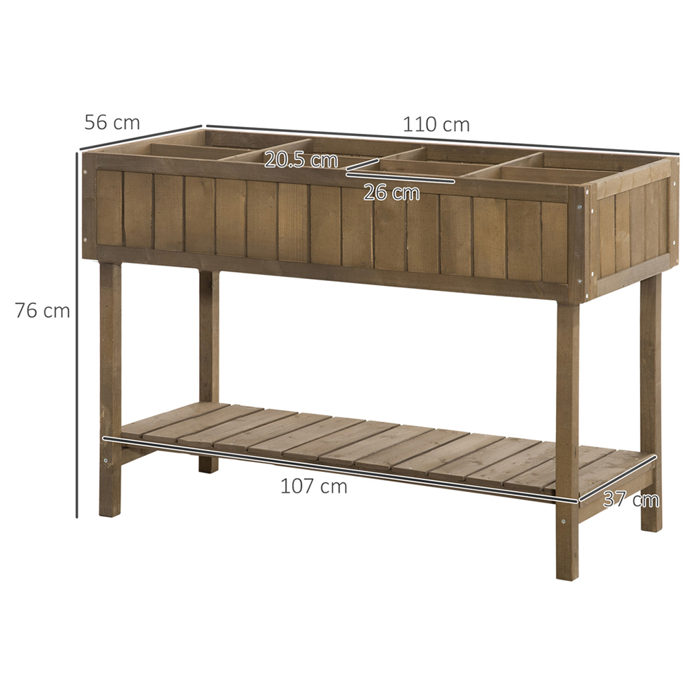 Outsunny Wooden Herb Raised Planter Bed Image 7