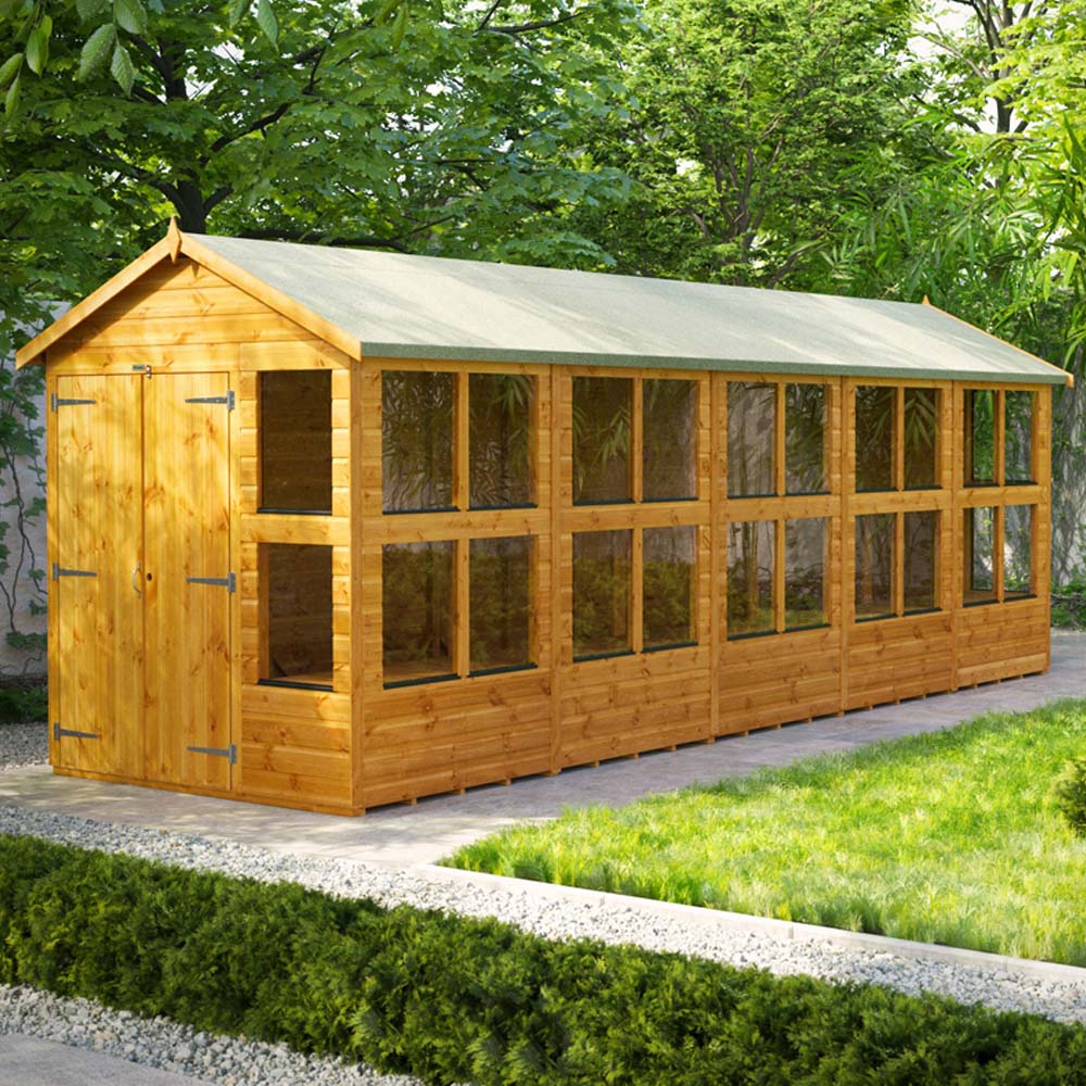 Power Sheds 20 x 6ft Double Door Apex Potting Shed Image 2