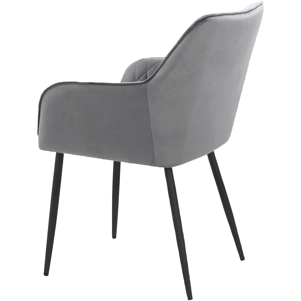 Loft24 Elvira Set of 2 Grey Velvet Dining Chair Image 7