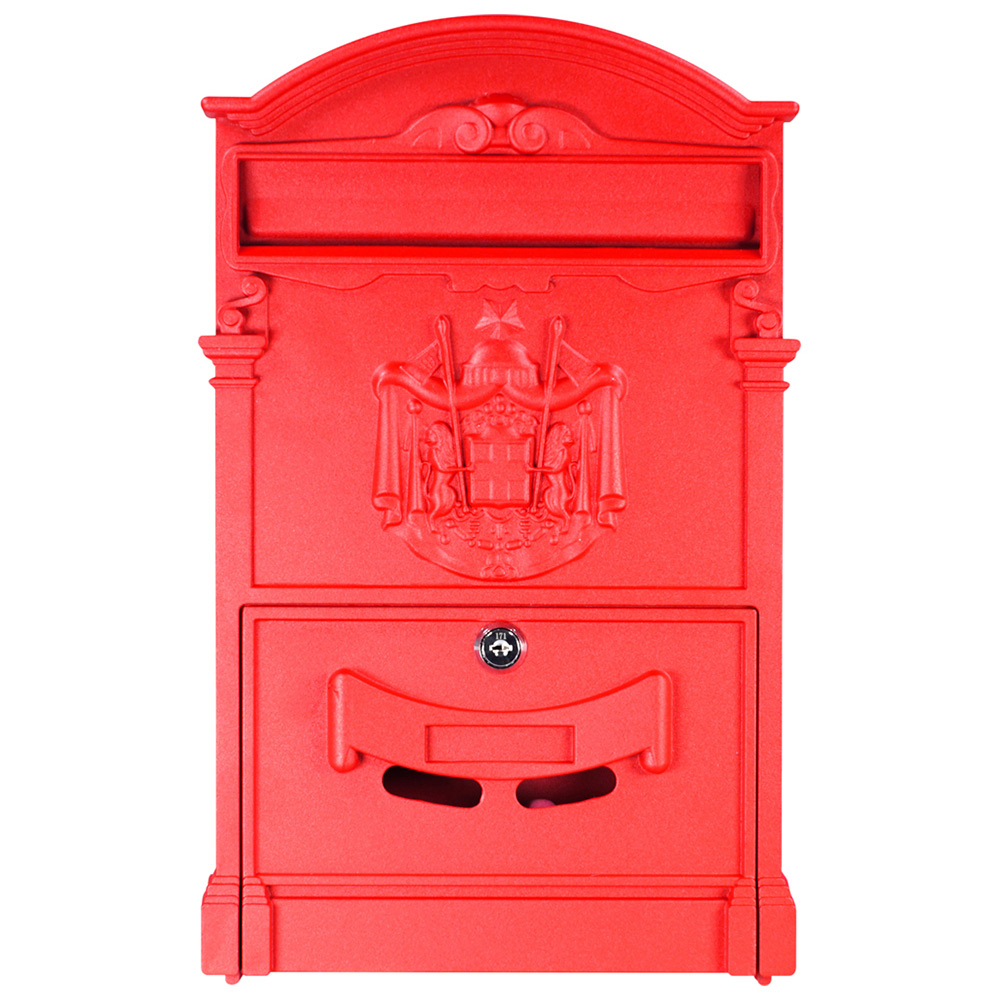 St Helens Red Locking Mounted Letter Box Image 4