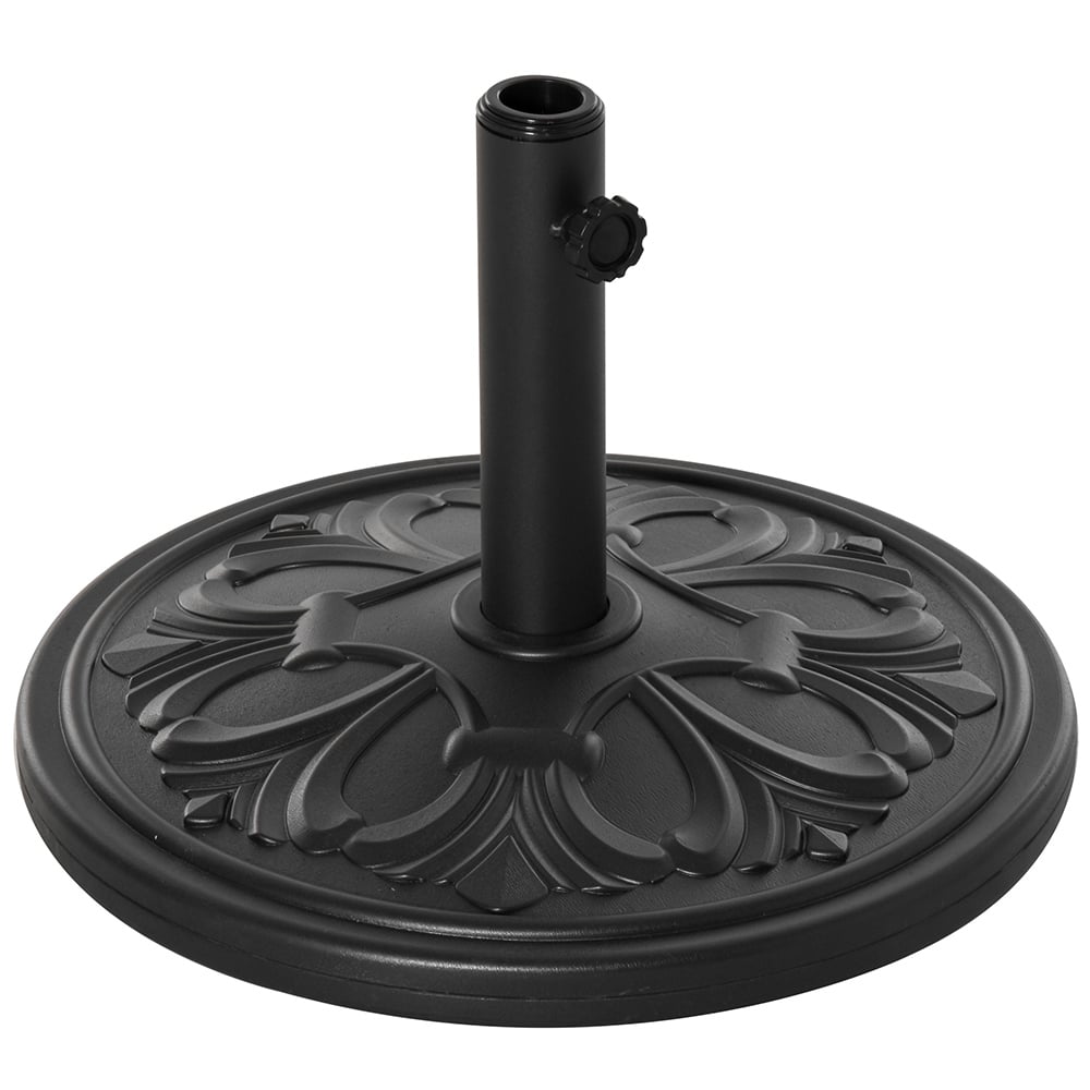 Outsunny 13kg Round Parasol Base Black Image 1