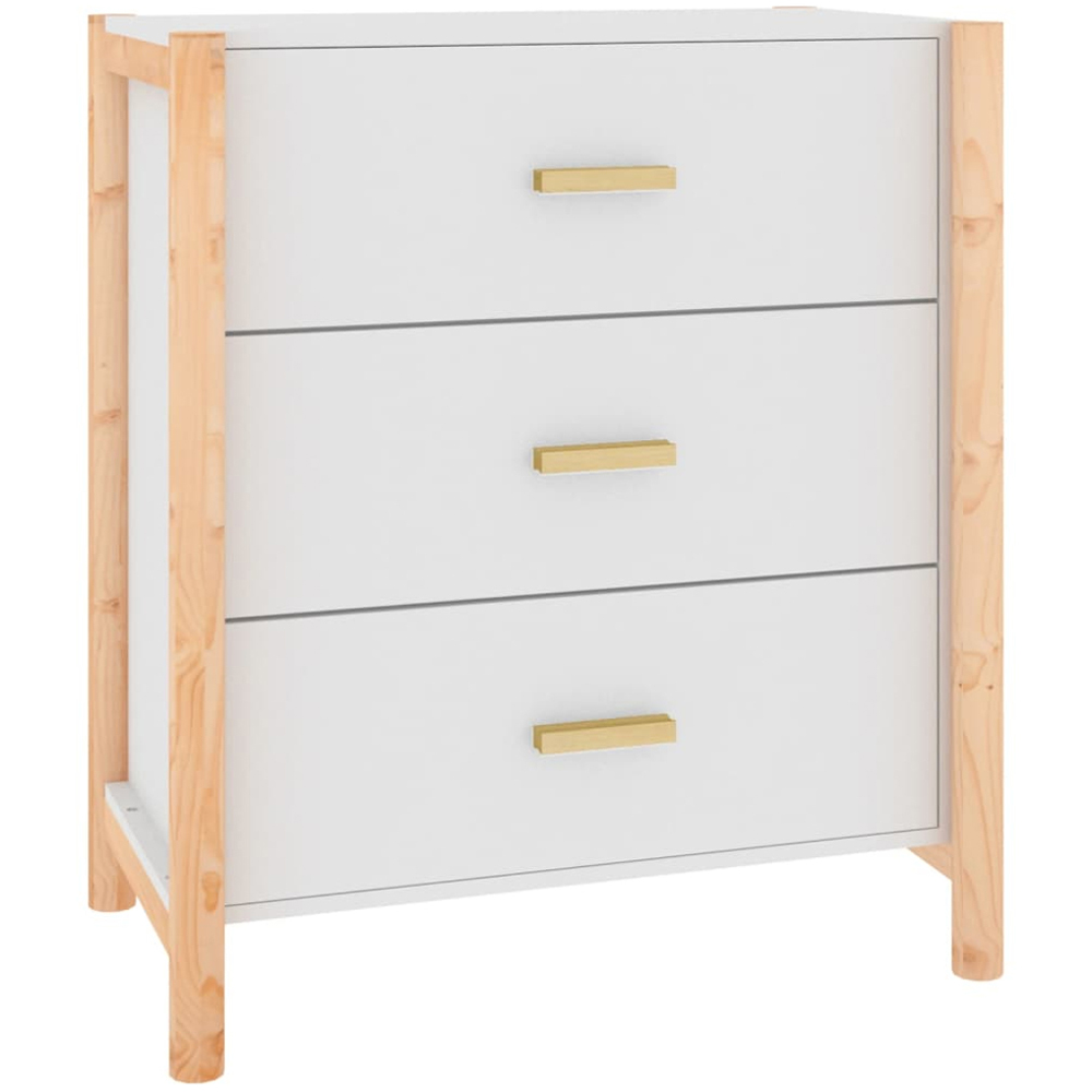 vidaXL 3 Drawer White Sideboard Image 2