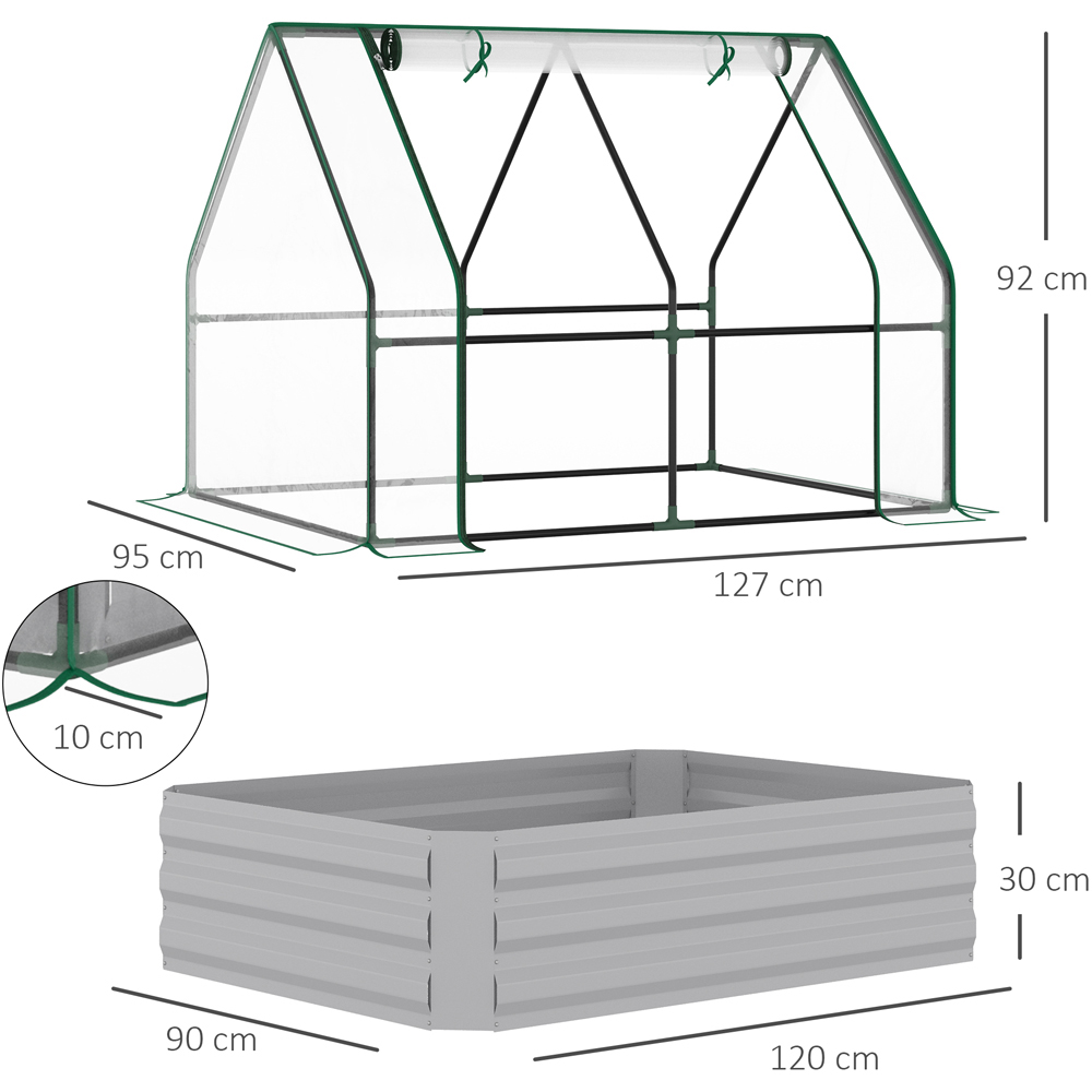 Outsunny Clear Steel 3.1 x 4.1ft Raised Greenhouse Image 7