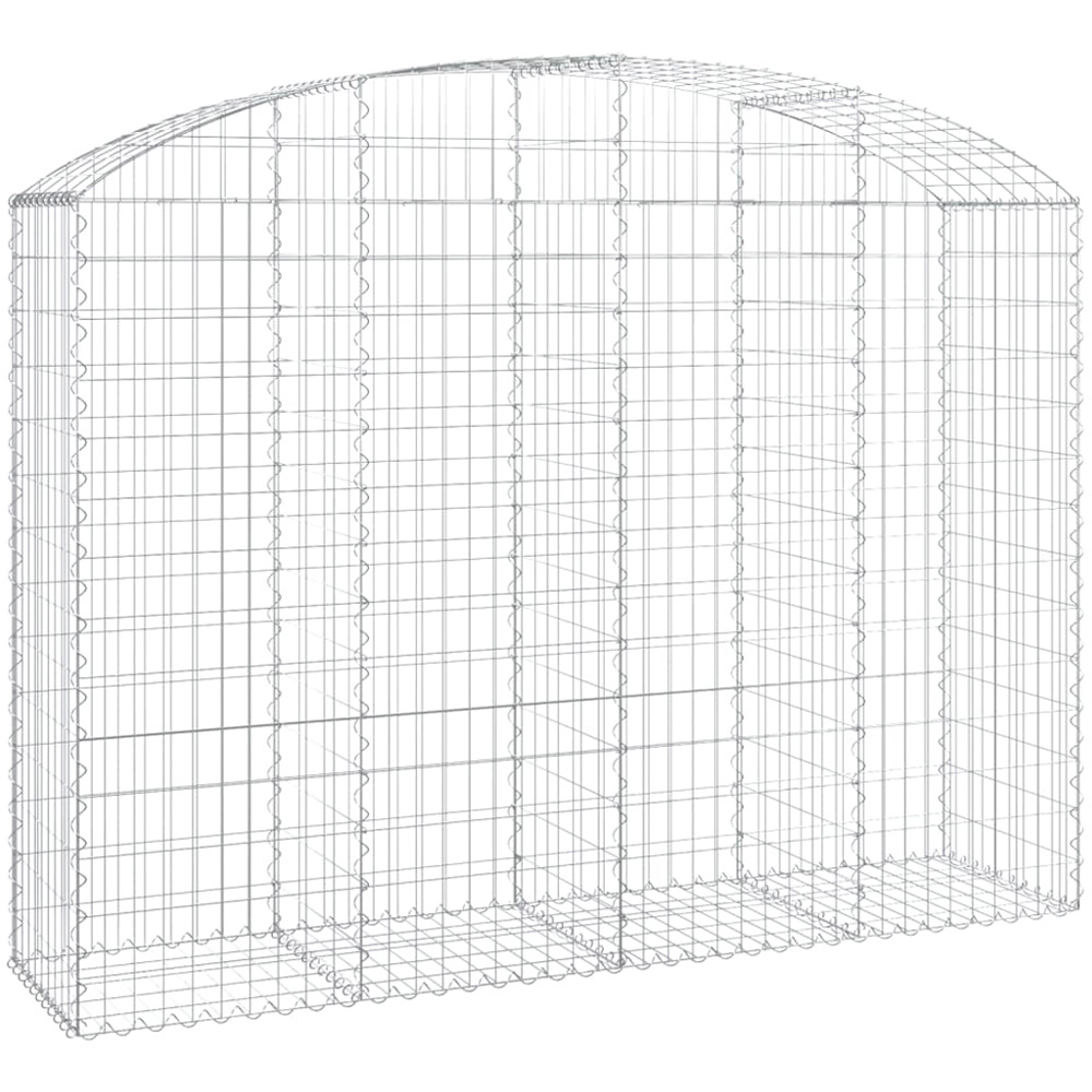 vidaXL Silver Galvanised Iron Arched Gabion Basket 200 x 50 x 140/160cm Image 1