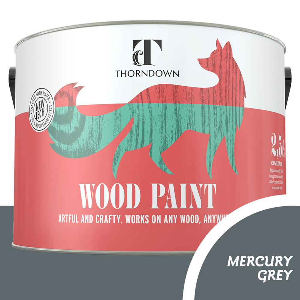 Thorndown Mercury Grey Satin Wood Paint 2.5L Image 3