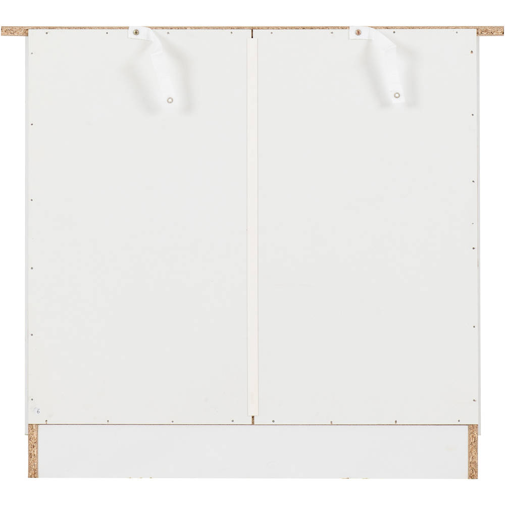 Seconique Portland 3 Drawer White and Oak Effect Chest of Drawers Image 6