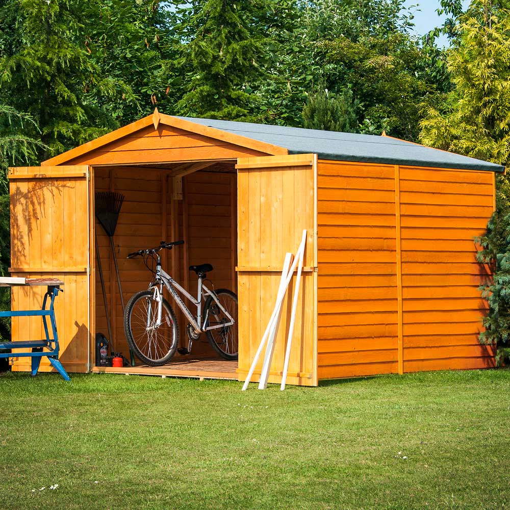 Shire 10 x 8ft Double Door Dip Treated Overlap Apex Shed Image 2
