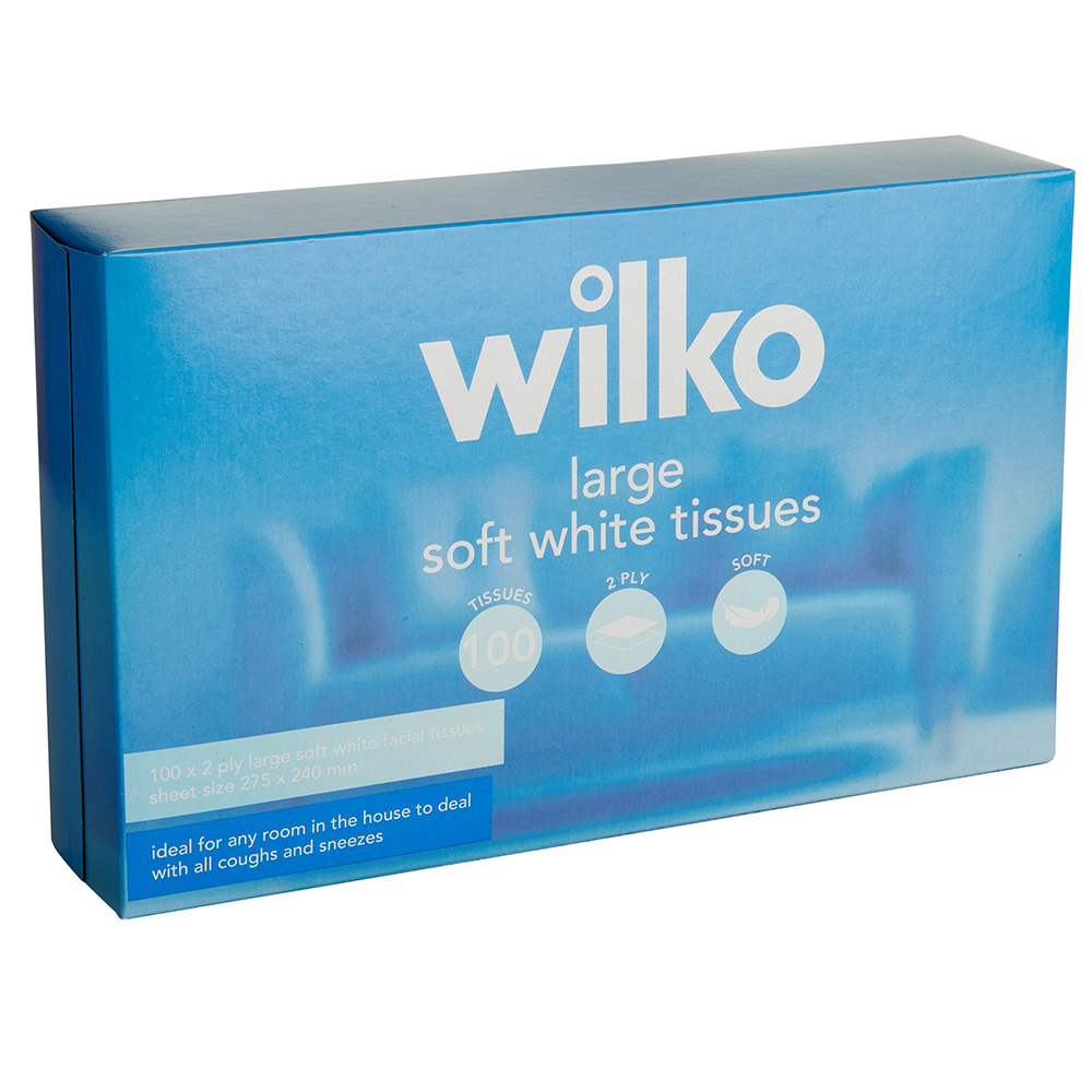 Wilko Large Soft Tissues White 100 Sheets 2 ply Image 3