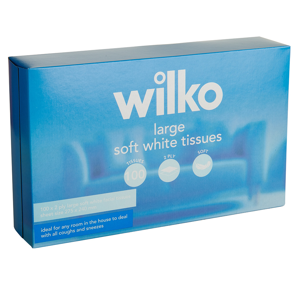 Wilko Large Soft Tissues White 100 Sheets 2 ply Image 3