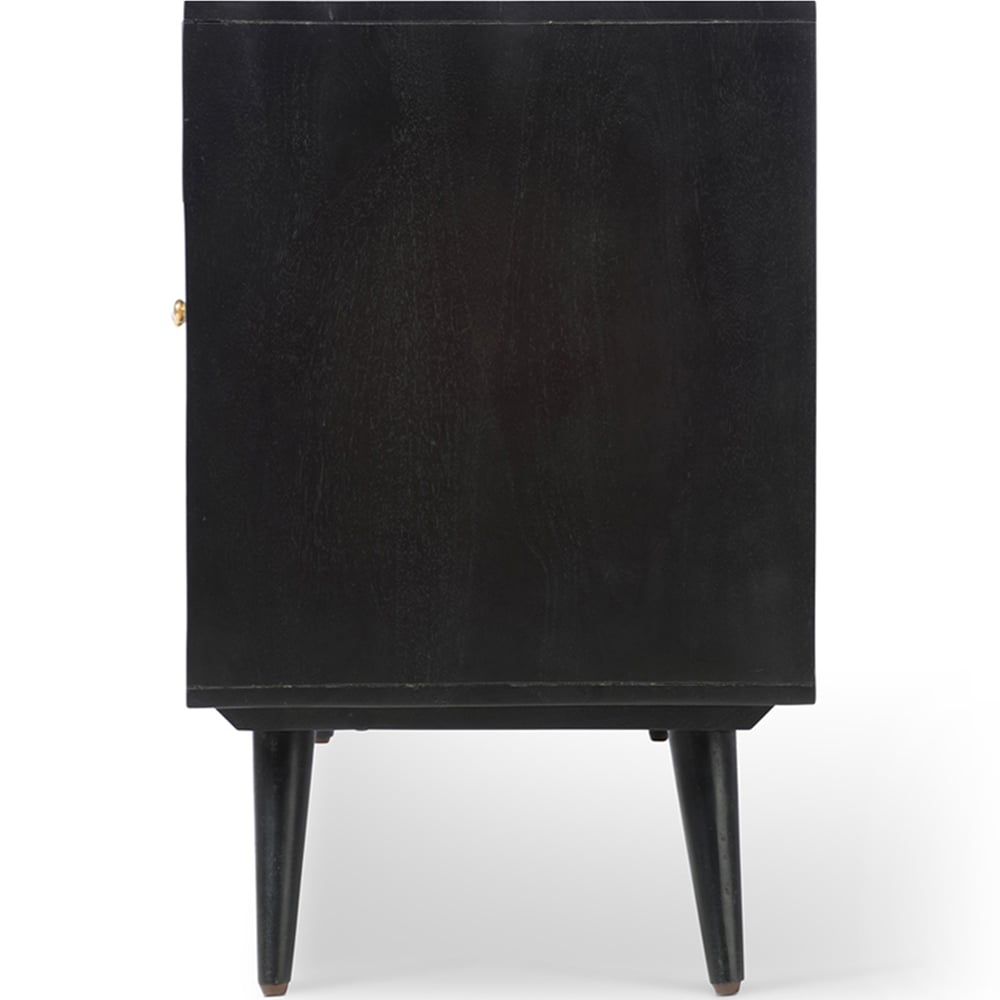 Desser Manhattan 3 Door Black Rattan and Mango Wood Sideboard Image 4