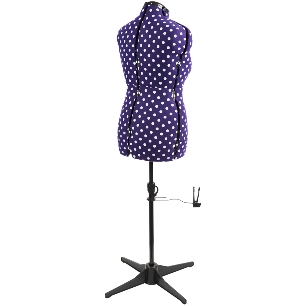 Sewing Online 5906B Purple Polka Adjustable 8-Part Dressmakers Dummy with Hem Marker Medium Image 3