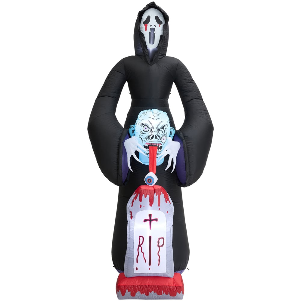 Living and Home Multicolour Inflatable Grim Reaper with Built-in Lights Halloween Decoration 9ft Image 1