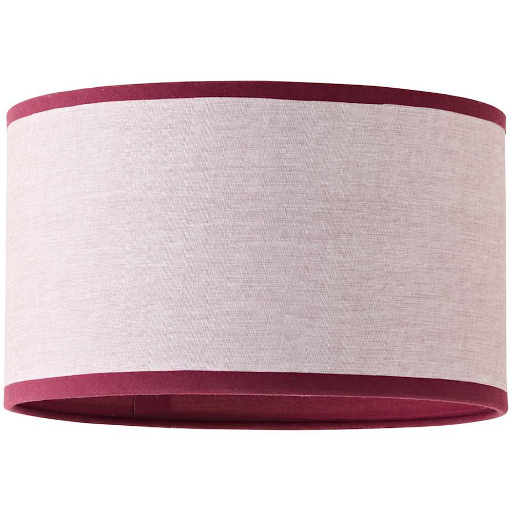 ValueLights Kiara Natural Linen Small Lamp Shade with Pink Trim Inner 25cm Image 1