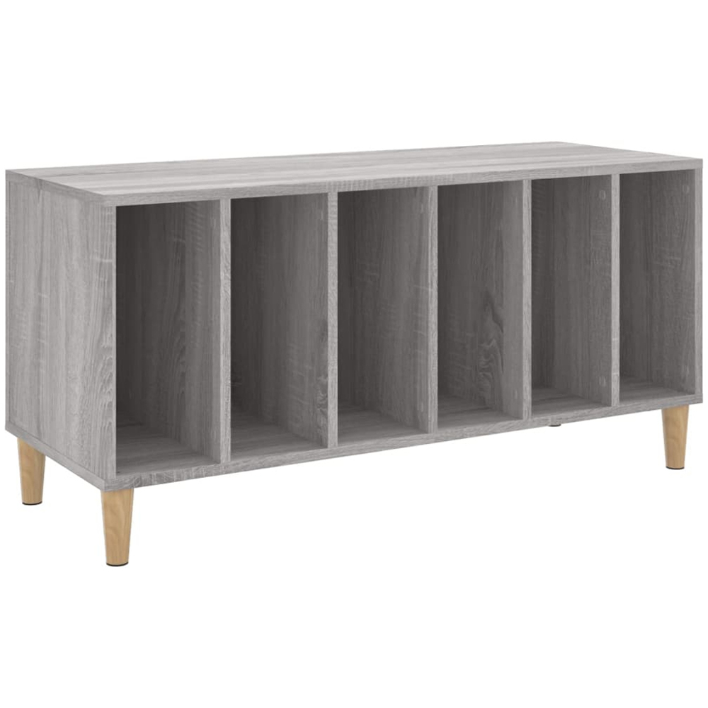 vidaXL 6 Shelf Grey Sonoma Record Cabinet Image 2