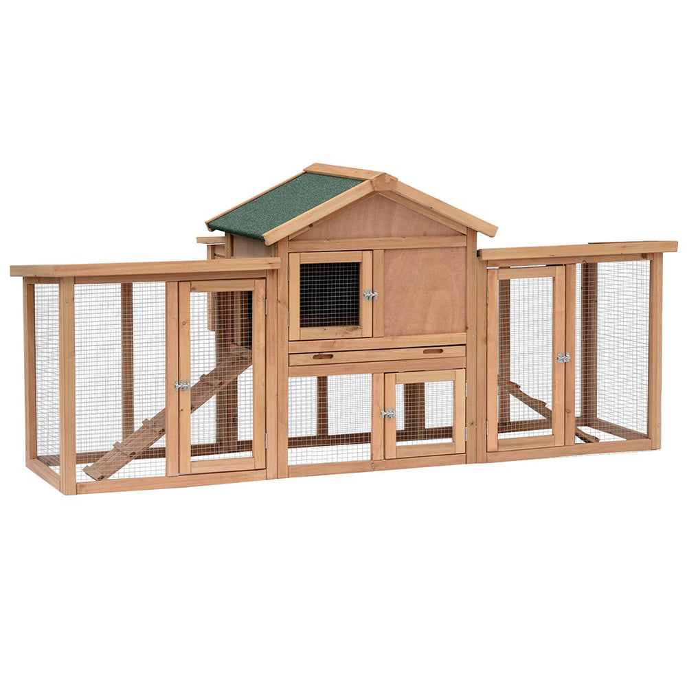 PawHut Double Sided Chicken Coop Large Image 1