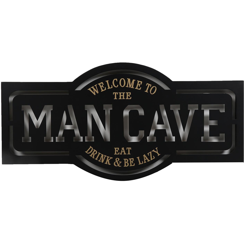 Man Cave LED Monochrome Sign Wall Art Image 1