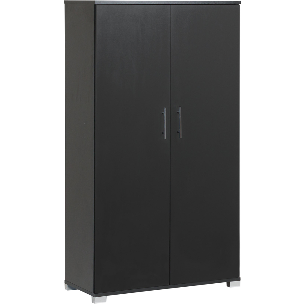 MMT Furniture Designs 2 Door Black Wooden Lockable Filing Cabinet Image 2