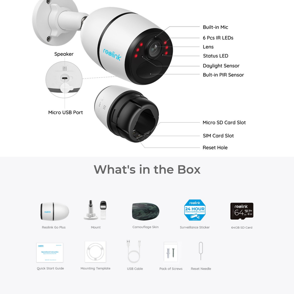 Reolink Go Plus 4G LTE Solar CCTV Kit 64GB SD CARD with SIM Image 3