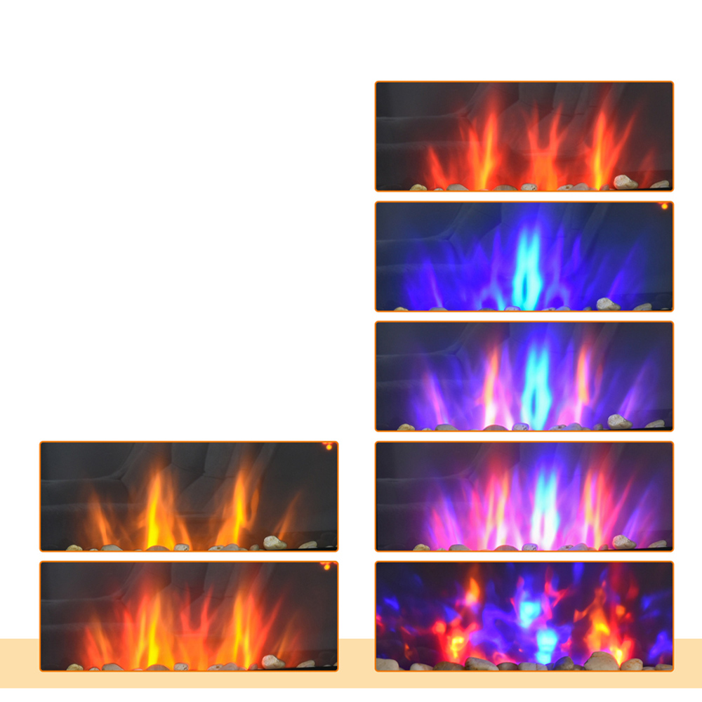HOMCOM Ava Wall Mounted Glass Fireplace Heater Image 5