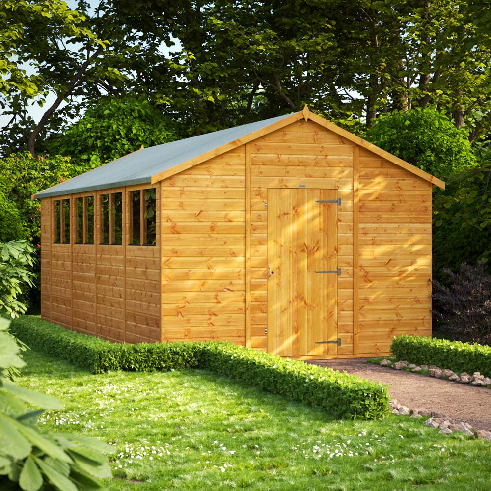 Power Sheds 18 x 10ft Apex Wooden Shed with Window Image 2