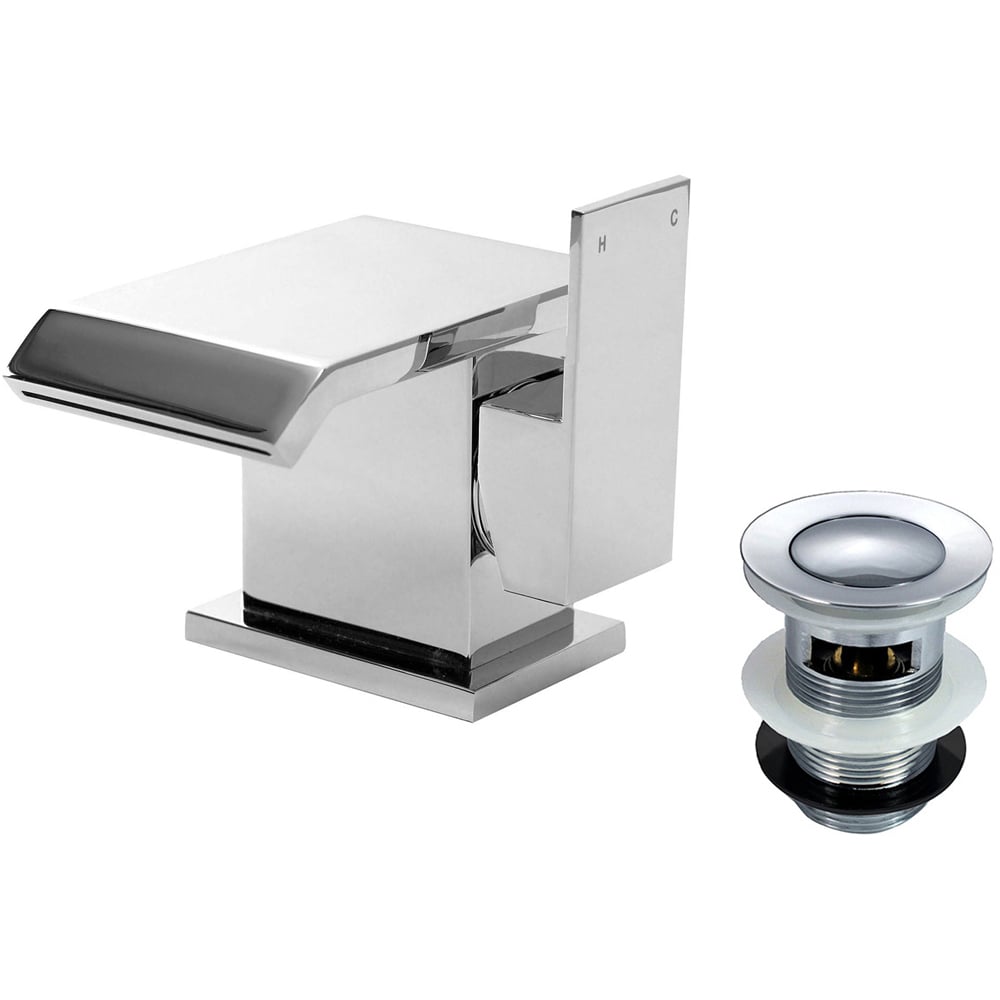 Nes Home Waterfall Chrome Basin Mixer Tap with Waste Image 1