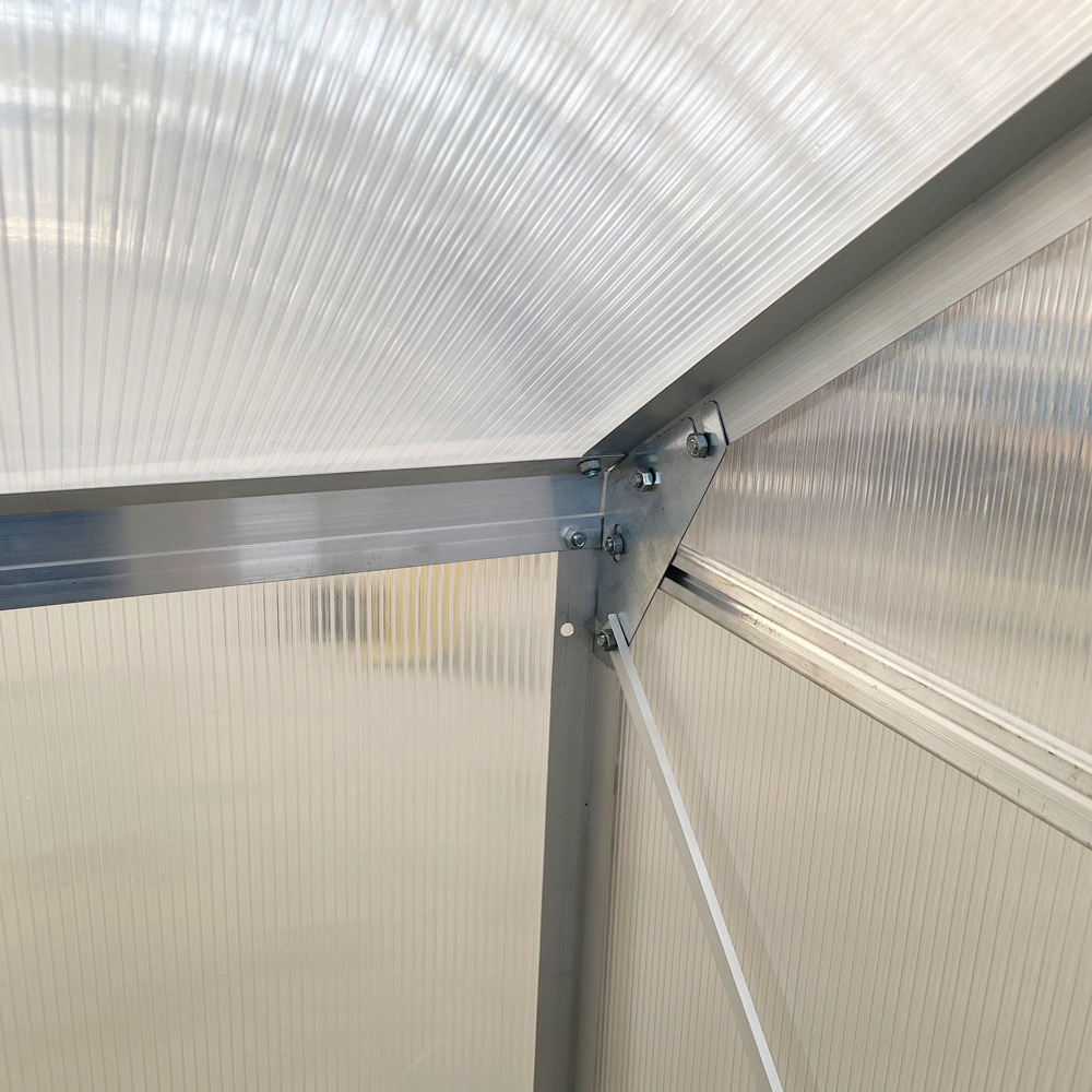 Outsunny 6 x 4ft Lean to Wall Polycarbonate Aluminium Walk In Greenhouse Image 4