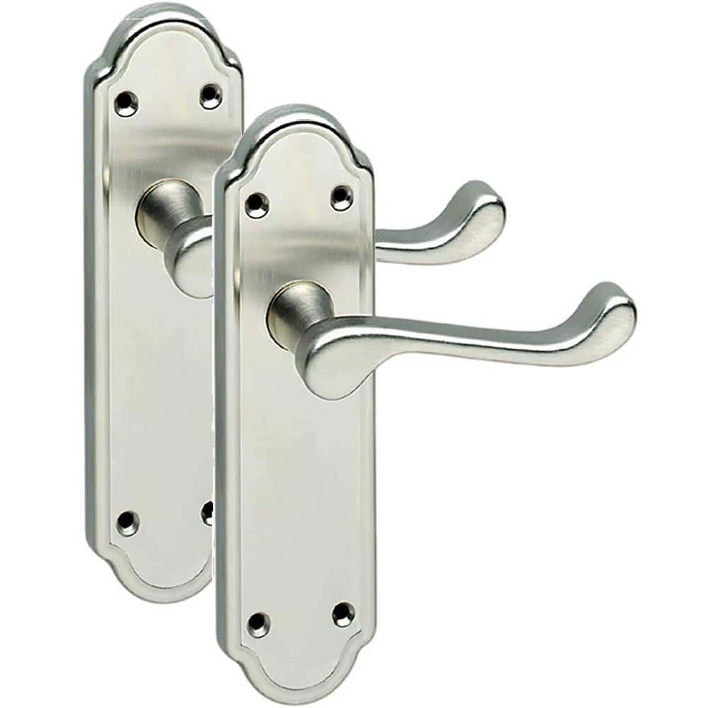Golden Grace Satin Nickel Ashworth Victorian Latch Handles Image