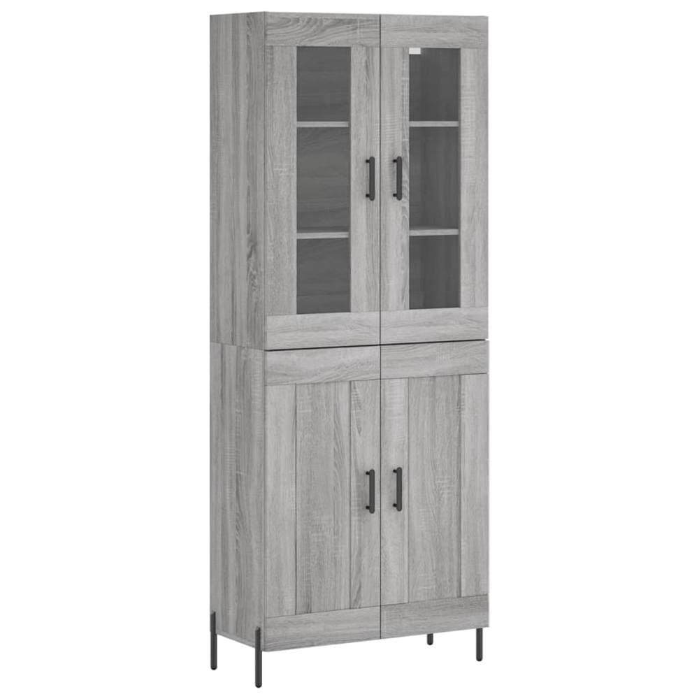vidaXL 2 Door Concrete Grey Highboard Image 2