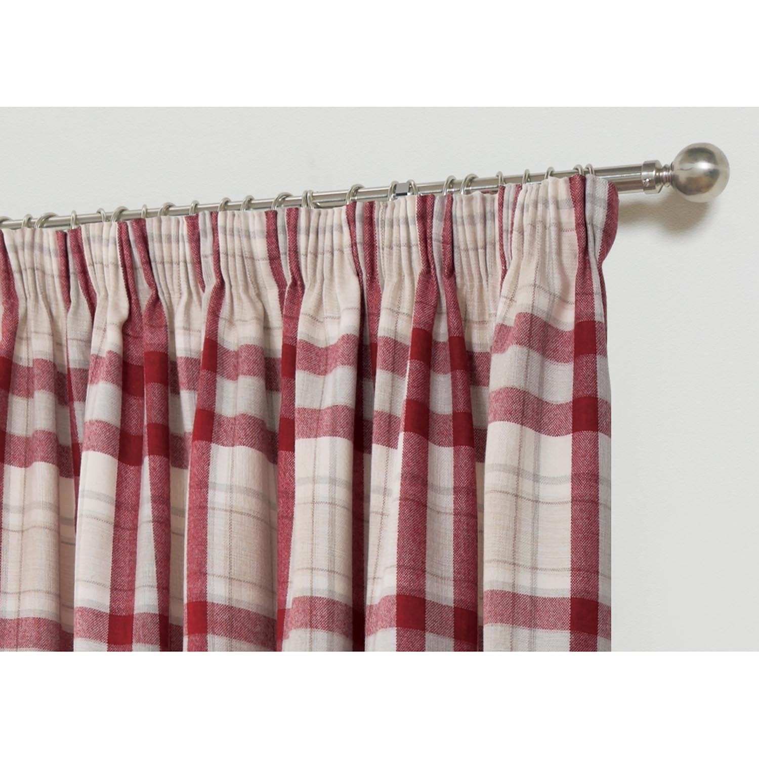 Divante Highbury Crimson Check Curtains 229cm Image 2