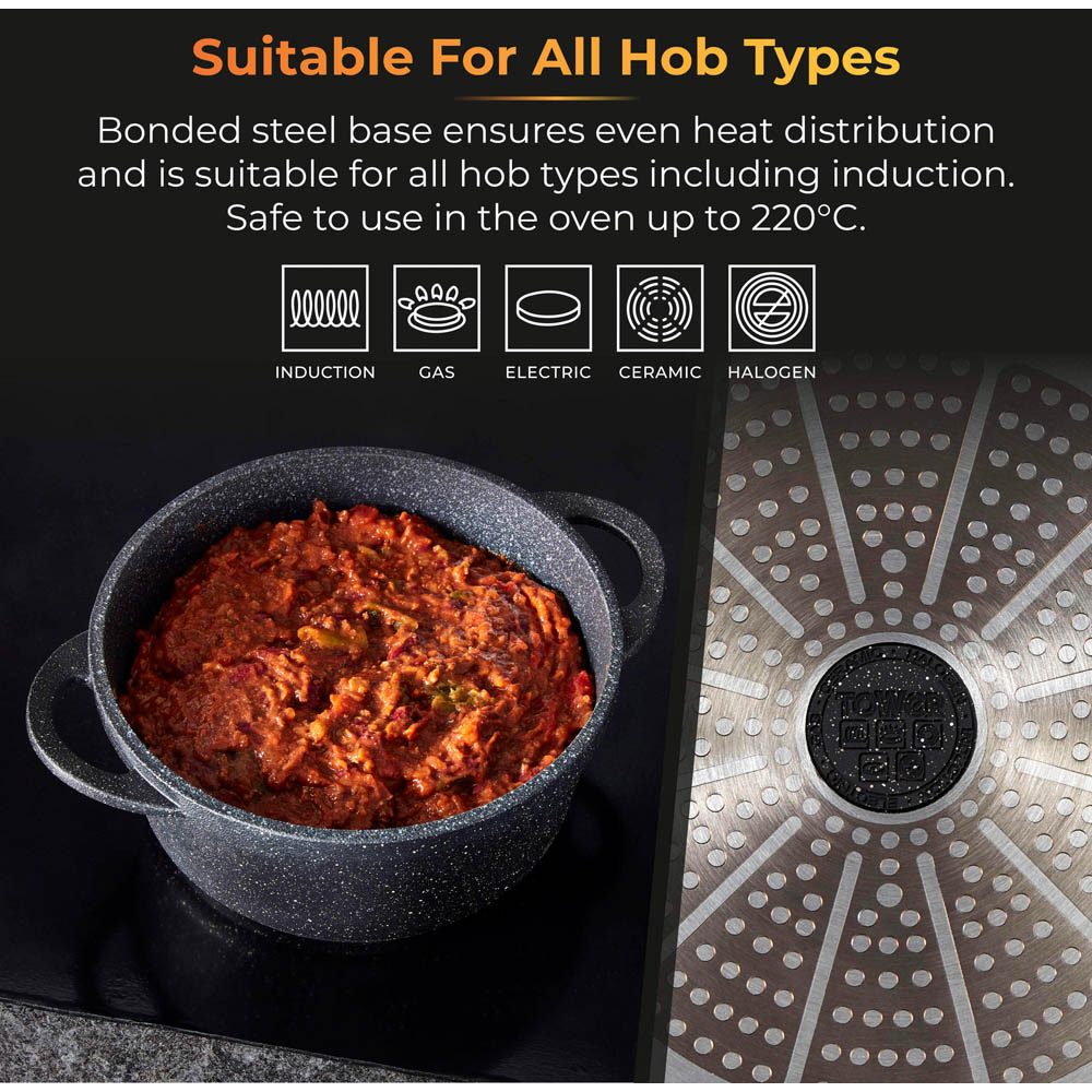 Tower 20cm Cast Aluminium Non-Stick Casserole Dish with Lid Image 4