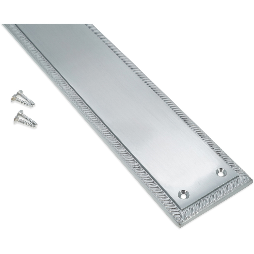 Spira Brass Georgian Plain Square Satin Chrome Finger Plush Plate 300mm Image 4