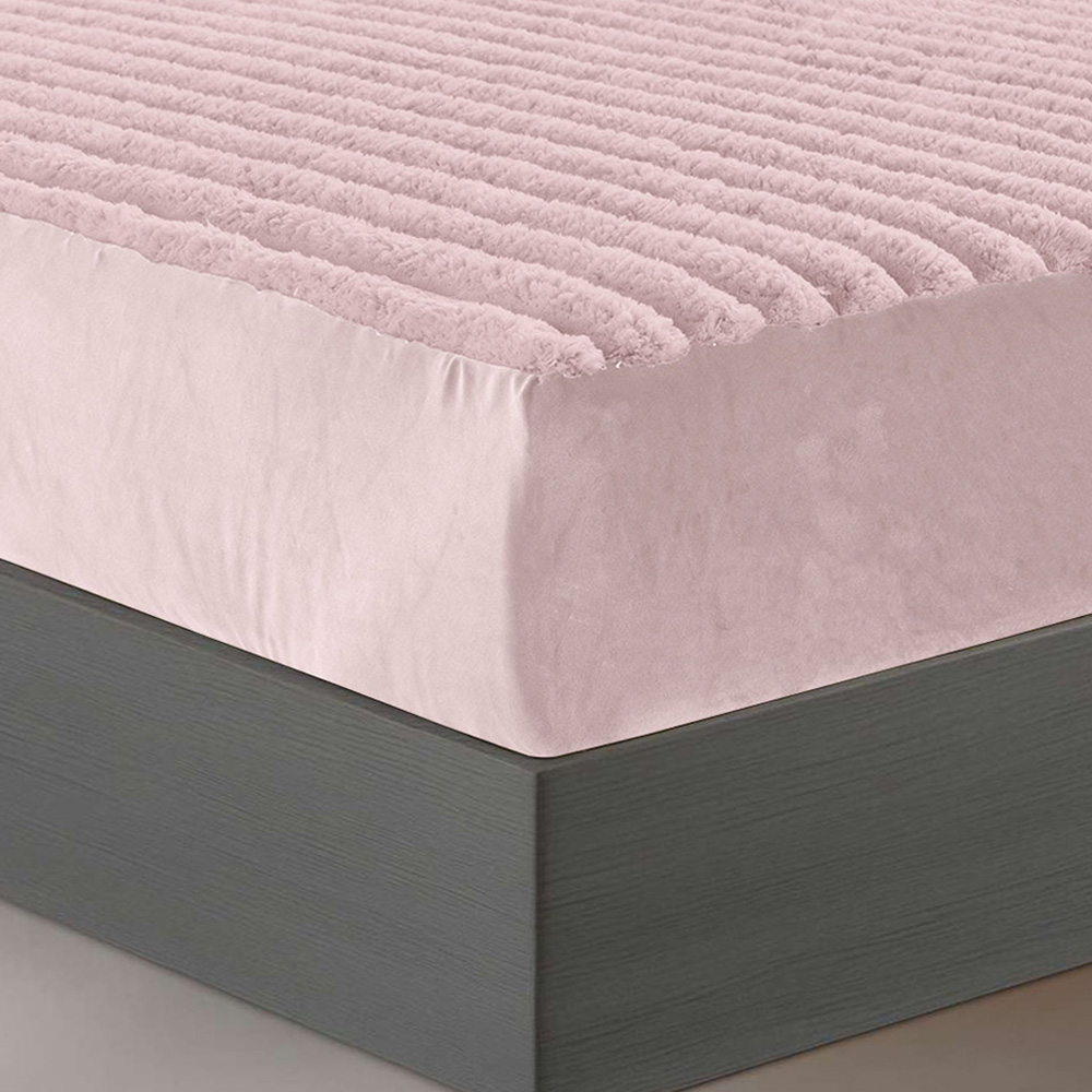 Velosso Single Blush Jumbo Cord Fitted Bed Sheet Image 3